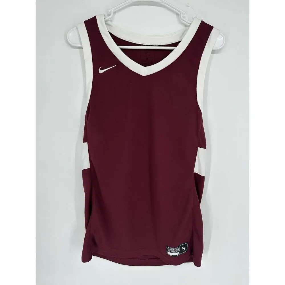 Nike Team Engineered Jersey Nike Dri Fit Size Small Maroon And White Tank